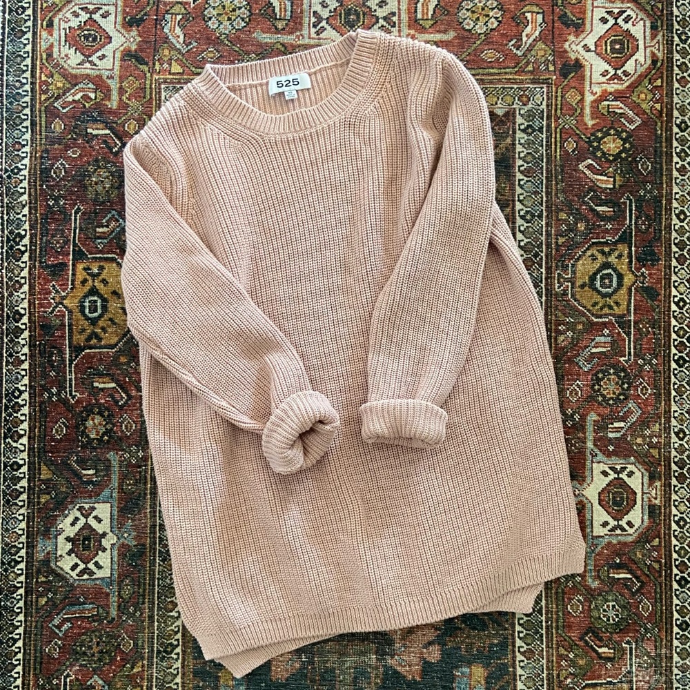 Tuckernuck Pale Pink Scoop Neck Knit Sweater